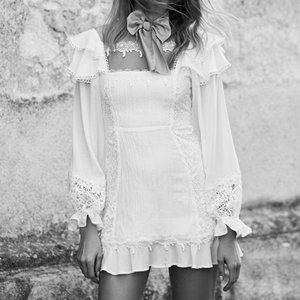 NWT For Love & Lemons Crema Linen Dress Size Large